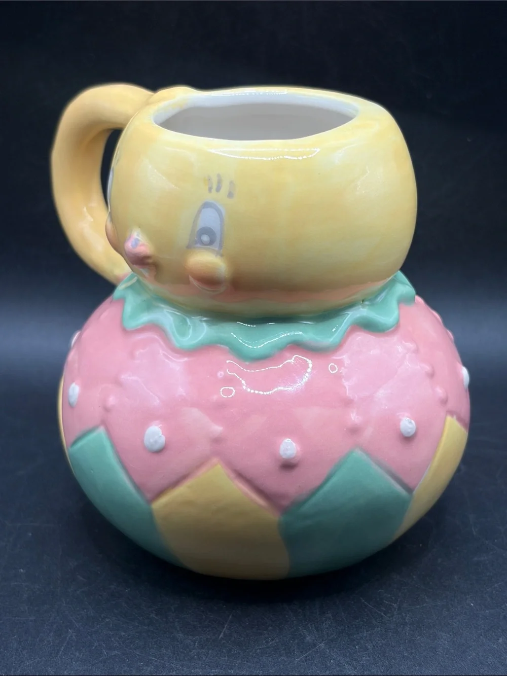 Johanna Parker Transpac Easter Chick Ceramic Mug Cup Folk Art Style Kitchenware